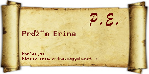 Prém Erina névjegykártya